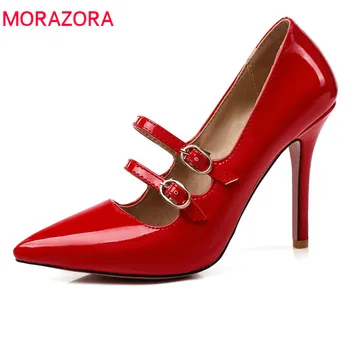 

MORAZORA 2020 new women pumps spring summer fashion simple pointed toe party wedding shoes shallow thin high heel shoes woman