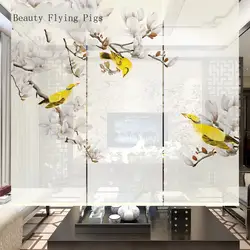 Индивидуальные Современные китайские шторы на заказ китайские картины комнаты шторы крыльцо перегородки Магнолия птица рольставни