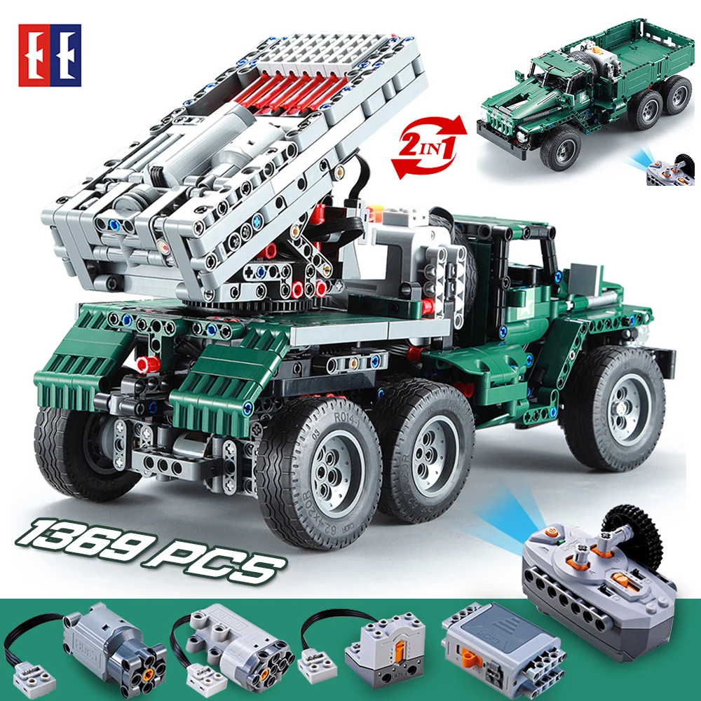 BM21 RC Rocket Gun Truck Car 2в1 Creator Technic Military MOC строительные блоки кирпичи модель Legoings