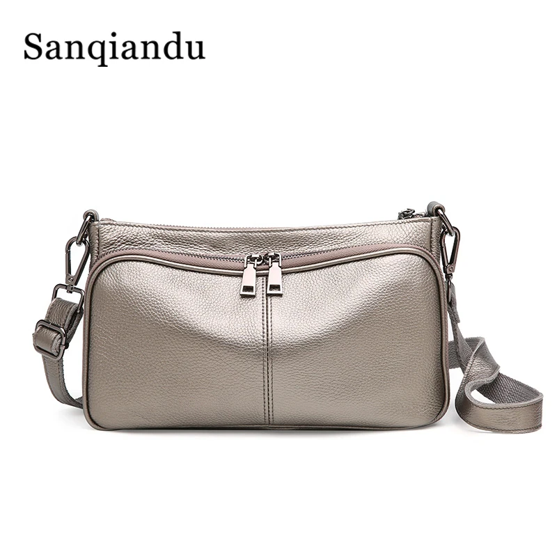 

SANQIANDU Elegant Women Bags 100% Genuine Leather Ladies Shoulder Bag Crossbody Messenger Bags Fashion Ladies Bag High Quality