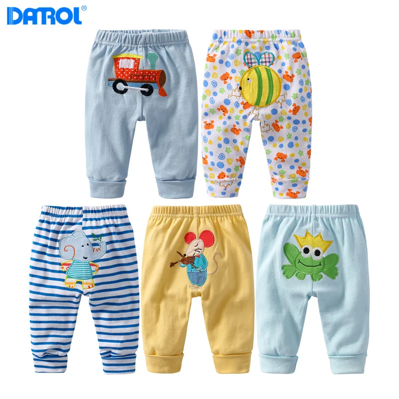 

5pieces/lot 2017 New arrival embroidered animals PP pants Baby boys girls pants Pure cotton trousers leggings toddler long pants