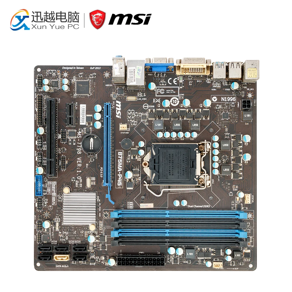 

MSI B75MA-P45 Desktop Motherboard B75 Socket LGA 1155 i3 i5 i7 DDR3 32G SATA3 Micro-ATX