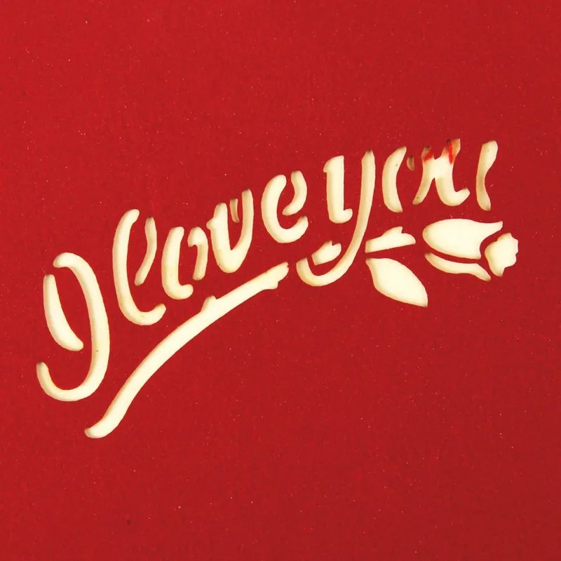  3D Pop Up Greeting Card Love Romantic Birthday Wedding Aniversary Valentine's Day Invitations Greet - 32957673564