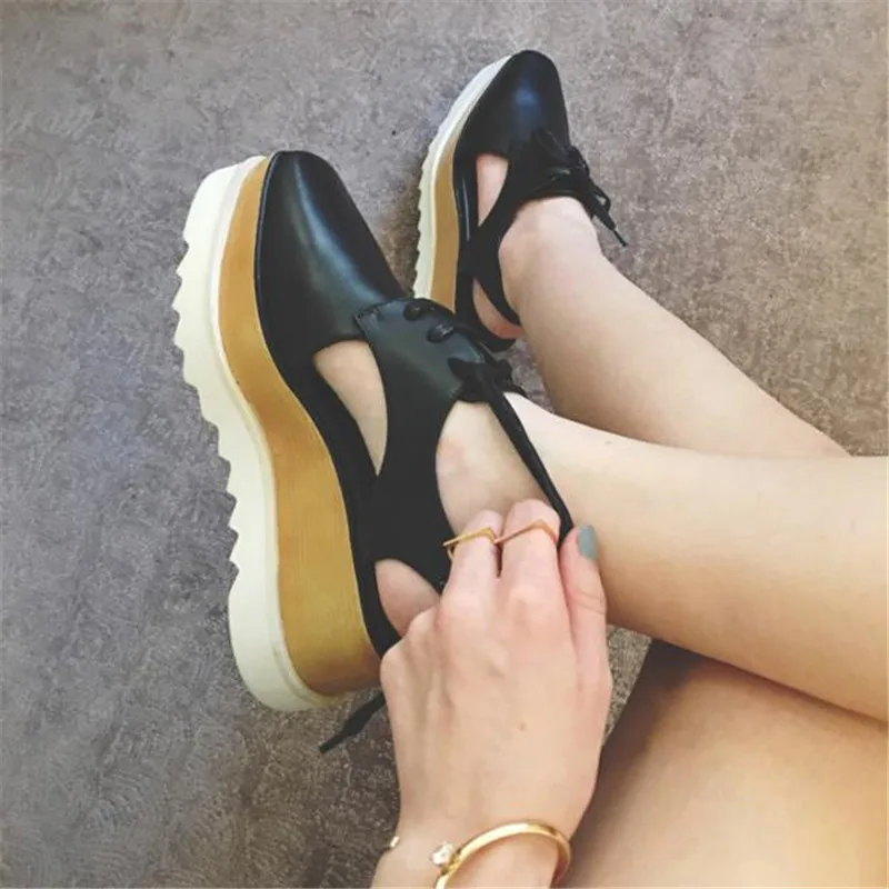 Femme Zapatos Peu Dames Carré Mode Bout forme Show Show Profonde Casual Mixte Couleur Plate Dentelle Marque up Oxford Plat Sandales Nouvelle Sneakers As as Mujer qU7wnA685x