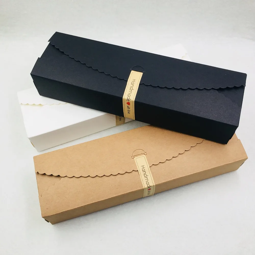 50 шт подарочные коробки из крафт-бумаги, коробки для шоколада/конфет/цветов, 23*7*4 см, свадебные сувениры, прямоугольные подарочные бумажные коробки