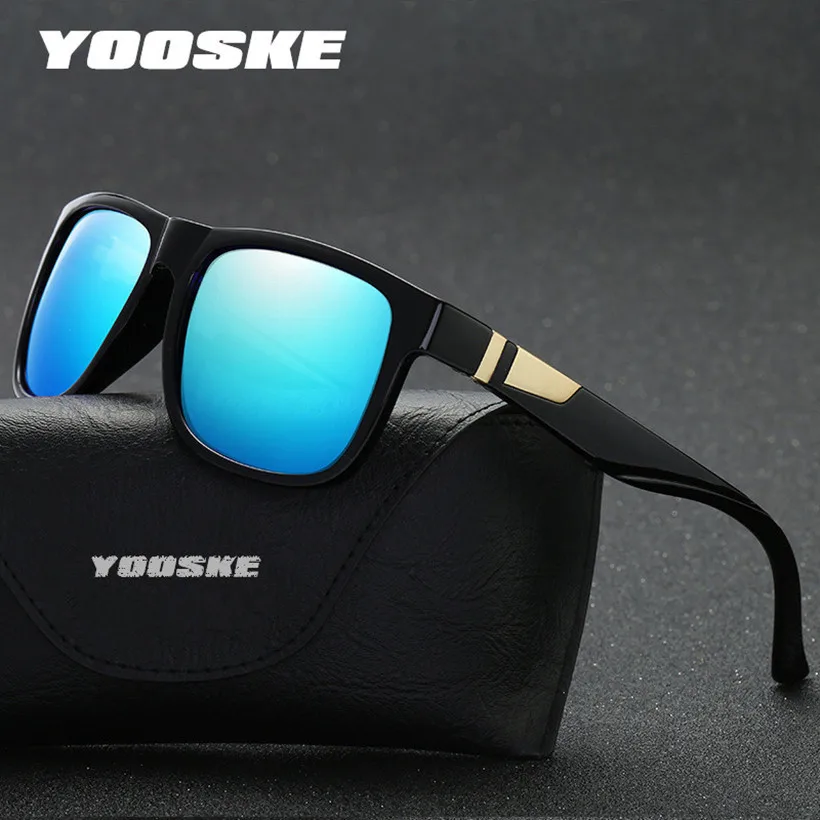 Yooske Для Мужчин Поляризованные Солнцезащитные очки для женщин Для мужчин Винтаж Площадь Спортивная Защита от солнца Очки Для мужчин S