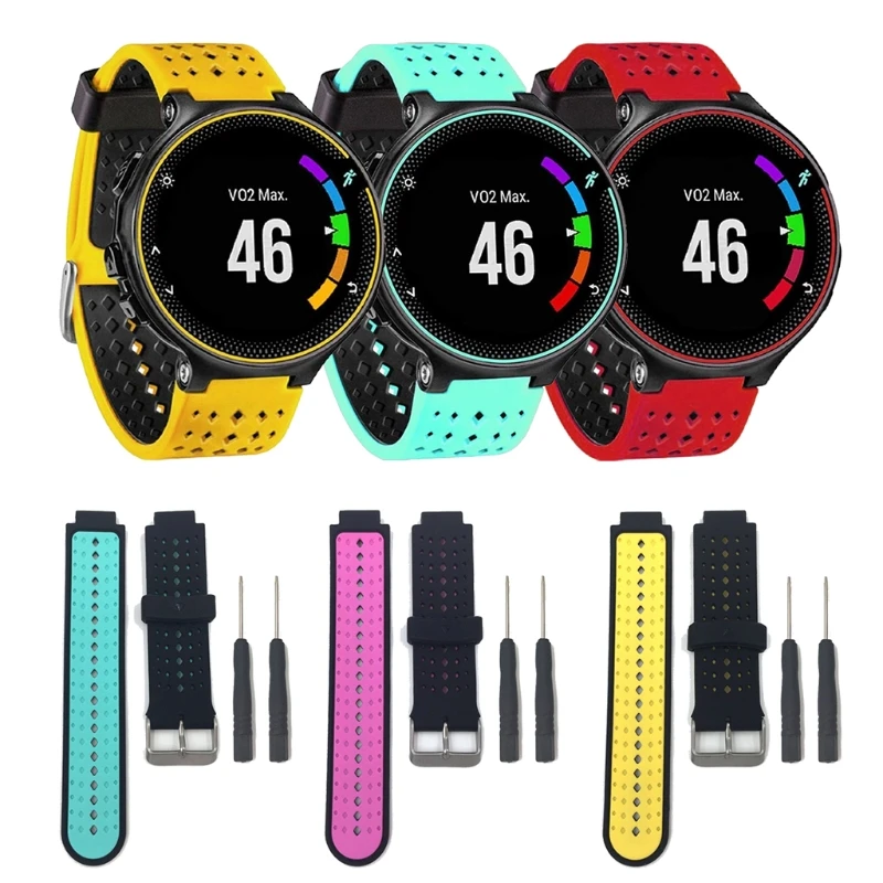 

JAVRICK Silicone Watch Strap Band For Garmin Forerunner 220 230 235 620 630 Smart Watch