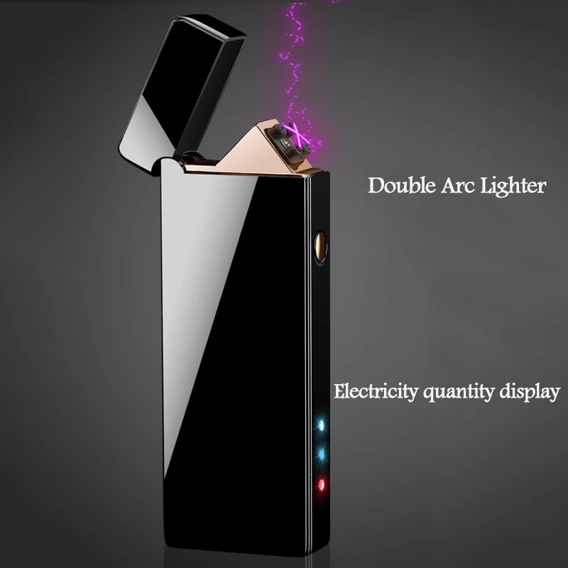 

Rechargeable Lighter USB Double Cross Arc Electronic Cigar Cigarette Lighter Windproof Flameless Electric Plasma Lighters
