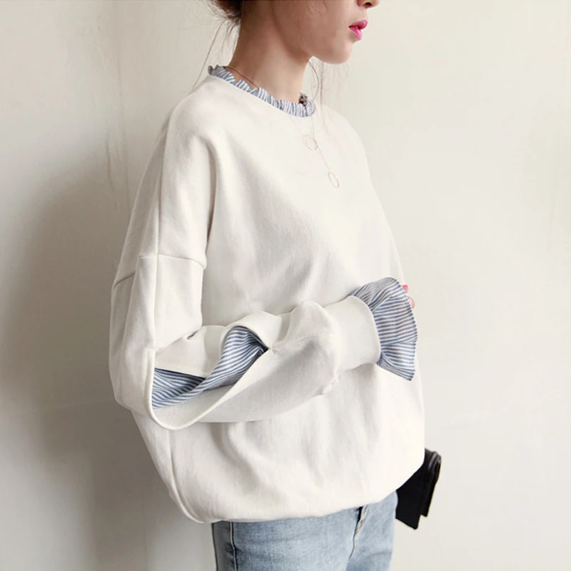 Casual Broadcloth Full Regular Solid Pullovers Lantern Sleeve O-neck Hoodies & Sweatshirts Casual Broadcloth Full Regular Solid Pullovers Lantern Sleeve O-neck Hoodies & Sweatshirts