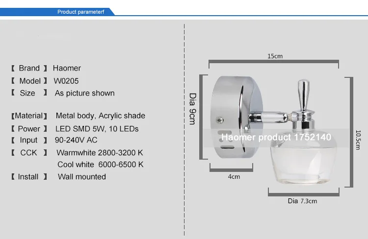 2015 fashion led wall lamp, Modern bed-lighting wall lights bedroom lamp stair lighting lamps, cardan joint design (5)