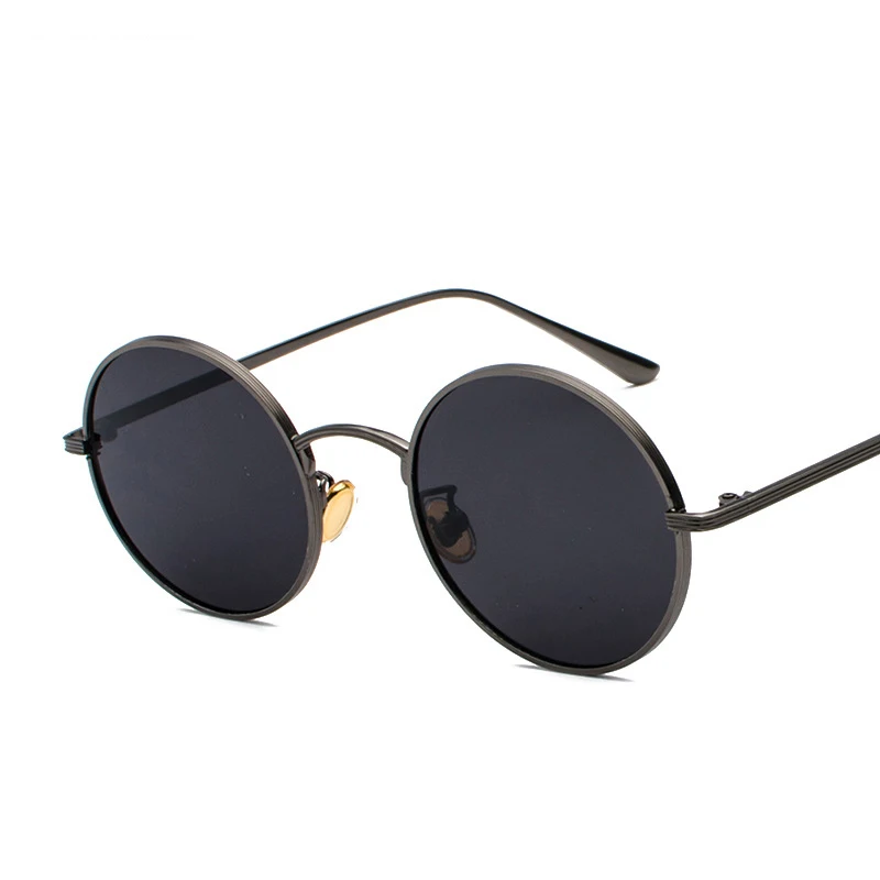 Новейшие Модные круглые солнцезащитные очки в стиле стимпанк, мужские черные солнцезащитные очки, круглые женские роскошные Винтажные Солнцезащитные очки из сплава
