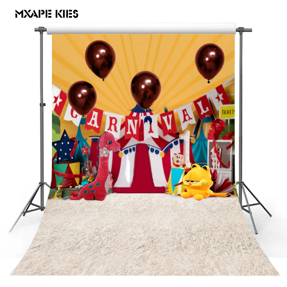 

Chevrons Wall Balloons 1st Birthday Cake Baby Photography Backgrounds Customized Photographic Backdrops For Photo Studio 5X7ft