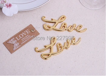 

50Pcs DHL Free Shipping Silver Gold Love Bottle Opener For Wedding Party Favors Metal Vintage Wedding Gifts For Guests