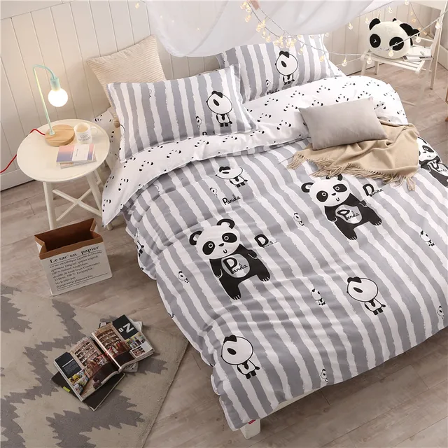 lovely panda bedding set black and white duvet cover cartoon for panda sheets twin