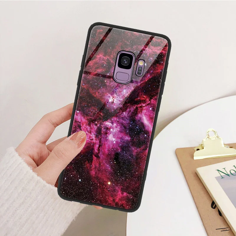 Роскошные закаленное Стекло для samsung Galaxy Note 9 8 A50 S8 S9 S10 плюс S10e M10 M20 J5 J7 Prime J4 A6s A7 A8 A6 плюс ТПУ чехол - Цвет: xkhong