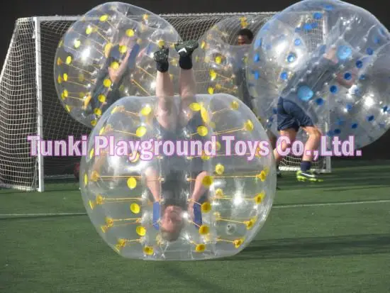 

Transparent pvc bubble football /soccerball/body bumper for kids