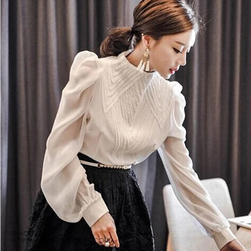 

Top social female shirt korean style fashion clothing blouses for woman 2018 business office ladies elegant shirt tops FF1347