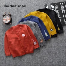 Верхняя одежда для мальчиков осенние вязаные свитеры Детский свитер кардиганы для девочек трикотажная верхняя одежда из хлопка на весну и осень