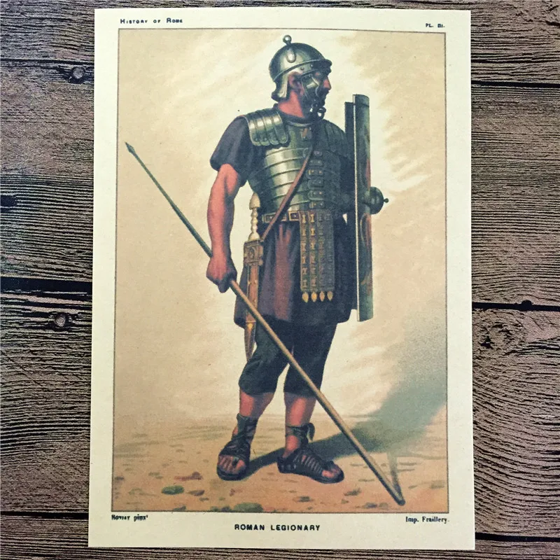 

Top fashion RML-010 back to the future kraft paper"Roman legionary"wallpaper art poster pictures home decor for bathroom 42x30cm