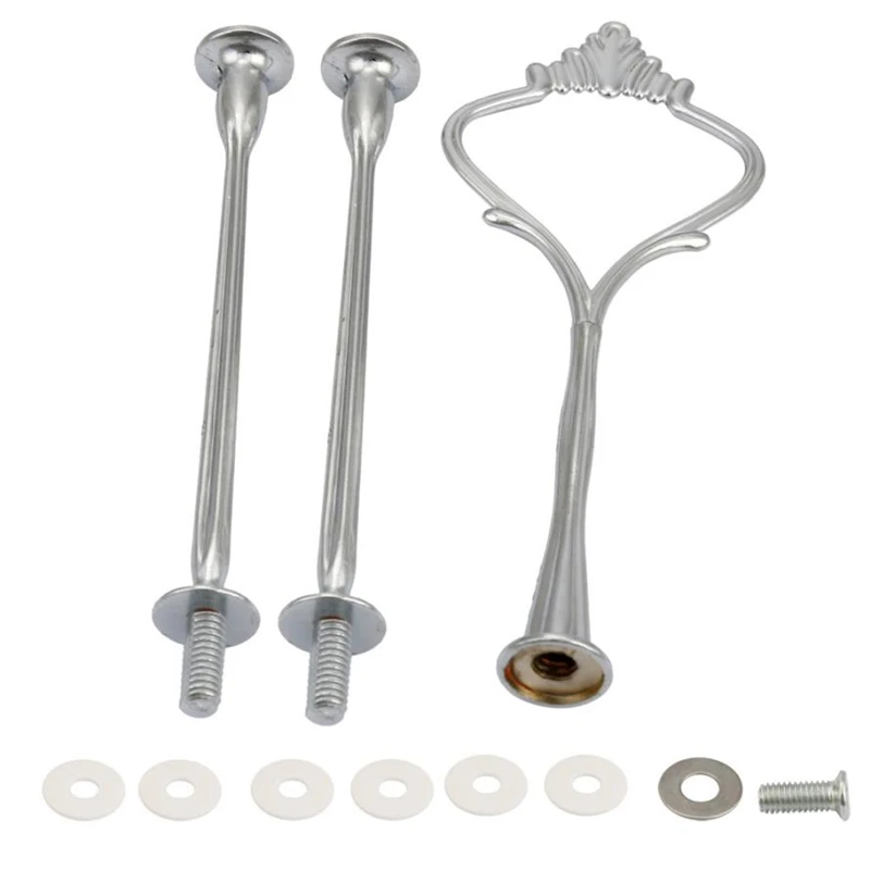 New Creative   Crown 3 Tier Cake Cupcake Plate Stand Handle Hardware Fitting Holder Wear-resistant Holder C0321#0               01