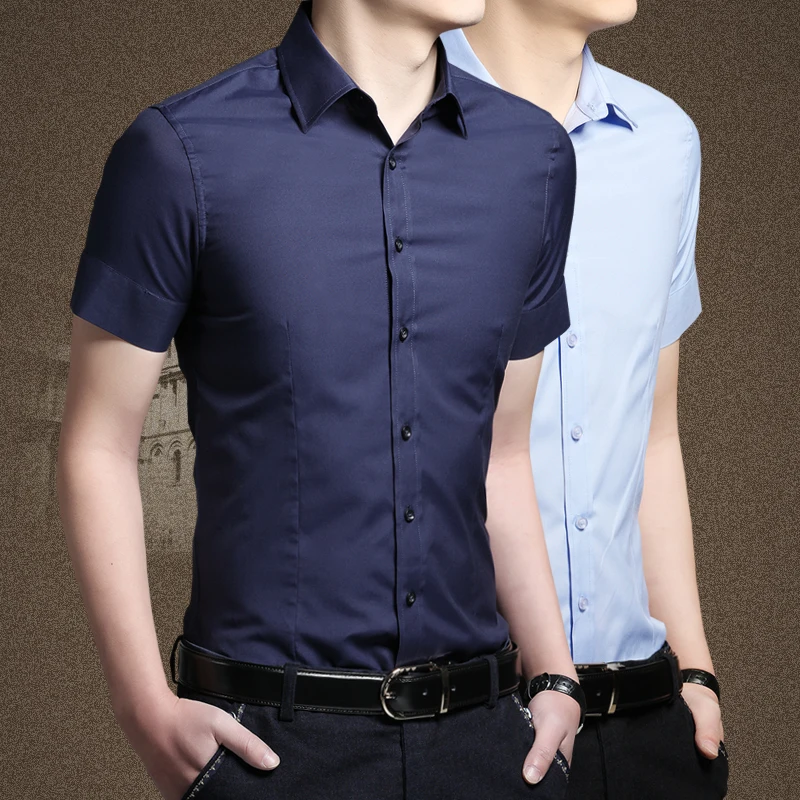 formal short sleeve shirts slim fit