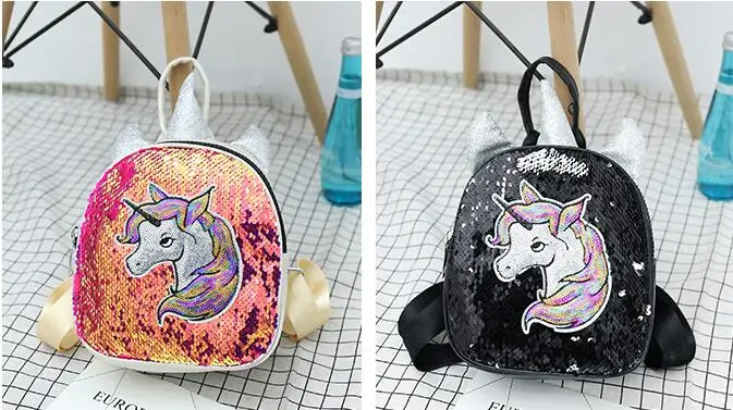 2019 moda lantejoulas mochila menina nova mini