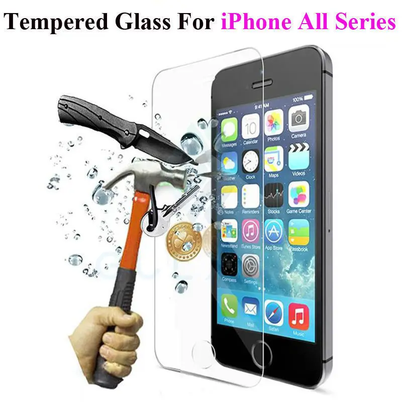 

HD clear ! 2.5D 0.3mm Premium Tempered Glass Screen Protector for iPhone X 4S 5 5S 5se 6 6s 6 7 8 plus Toughened Protective film