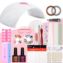 Набор для ногтей 36 Вт Светодиодный светильник Сушилка с 10 шт. Гель-лак для ногтей Полупостоянный маникюрный набор инструментов набор электрических ногтей для ногтей Инструменты