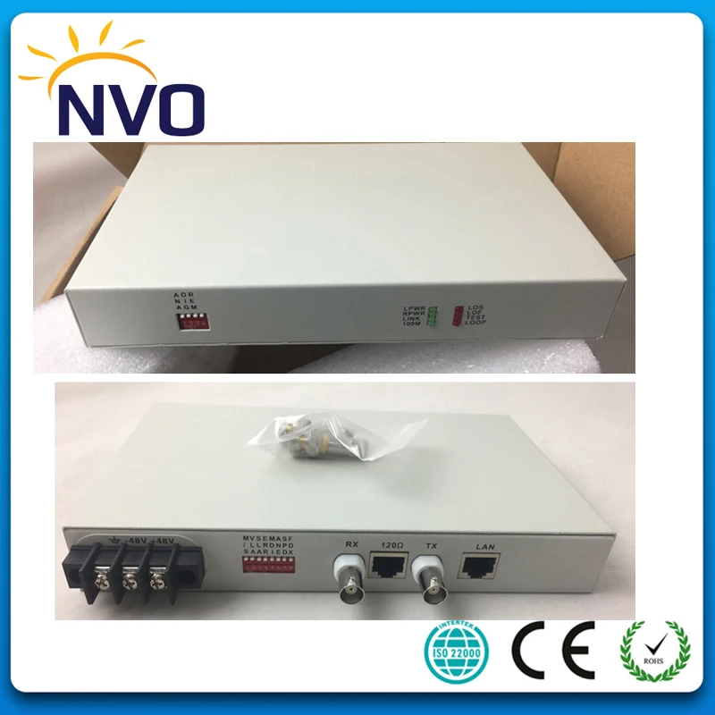 

1FE Ethernet to E1 Converter,2M transparent conversion, 10/100 adaptive, VLAN, Desktop, AC220V or 48V Power Adaptor,Euro Charger