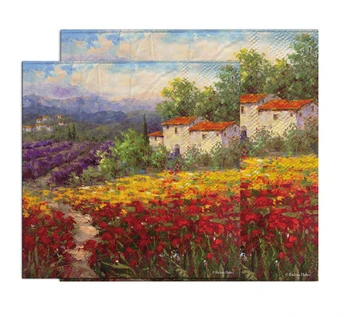 

25cm paper napkin tissue cute red yellow purple flower handkerchief oil craft decoupage girl boy kid birthday party serviettes