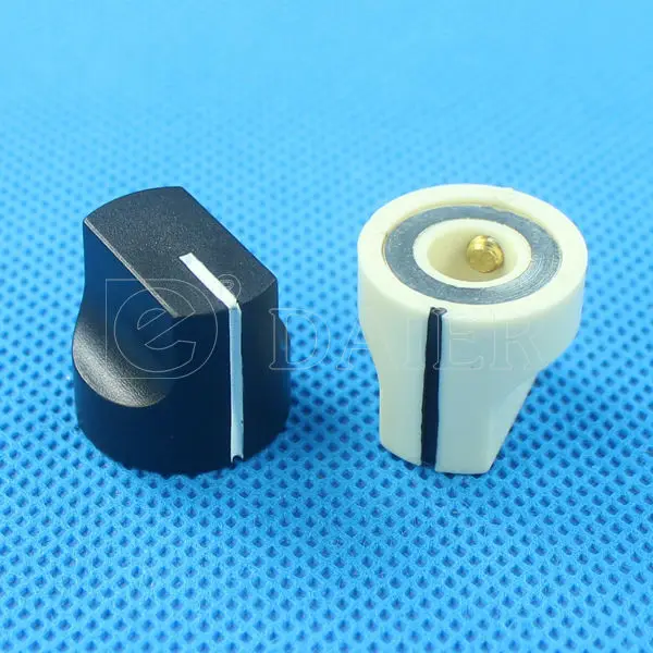 KN-1611 6,35 мм красочные маленькие белые/черные линии пластиковые ручки потенциометра пластиковые ручки