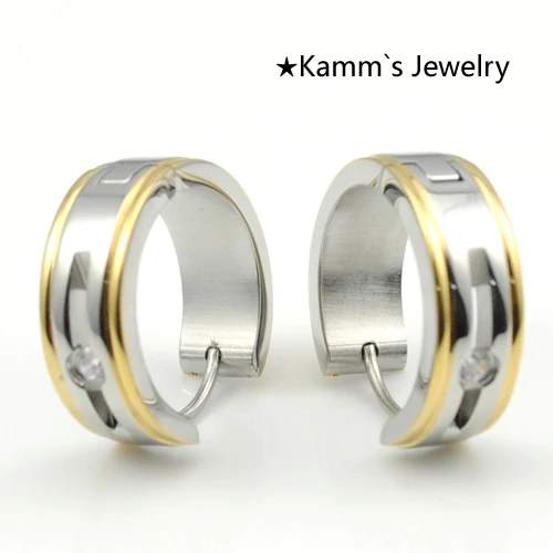 

Rhinestone Hoops Stainless Steel Huggie Clip On Earring Jewellery earing Fashion High Quality Mens Womens silver jewelry KE041