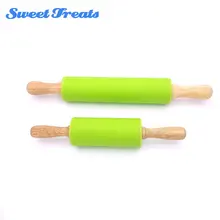 Подметальная машина 1 шт. Скалка Украшение дома Kitichen инструменты для приготовления пищи деревянная ручка зеленый силиконовый скалки