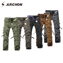S. ARCHON весенние городские тактические брюки карго мужские с несколькими карманами дышащие ветрозащитные военные брюки повседневные хлопковые армейские брюки