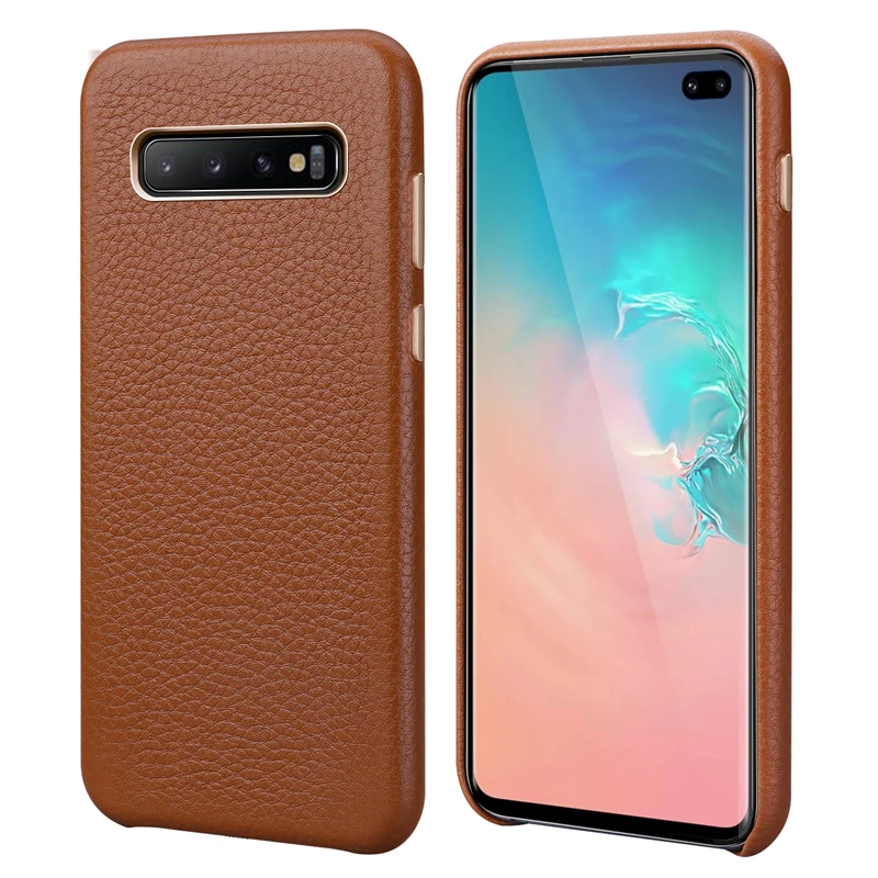 Чехол накладка из натуральной кожи с текстурой личи для Samsung S10|Бамперы| |
