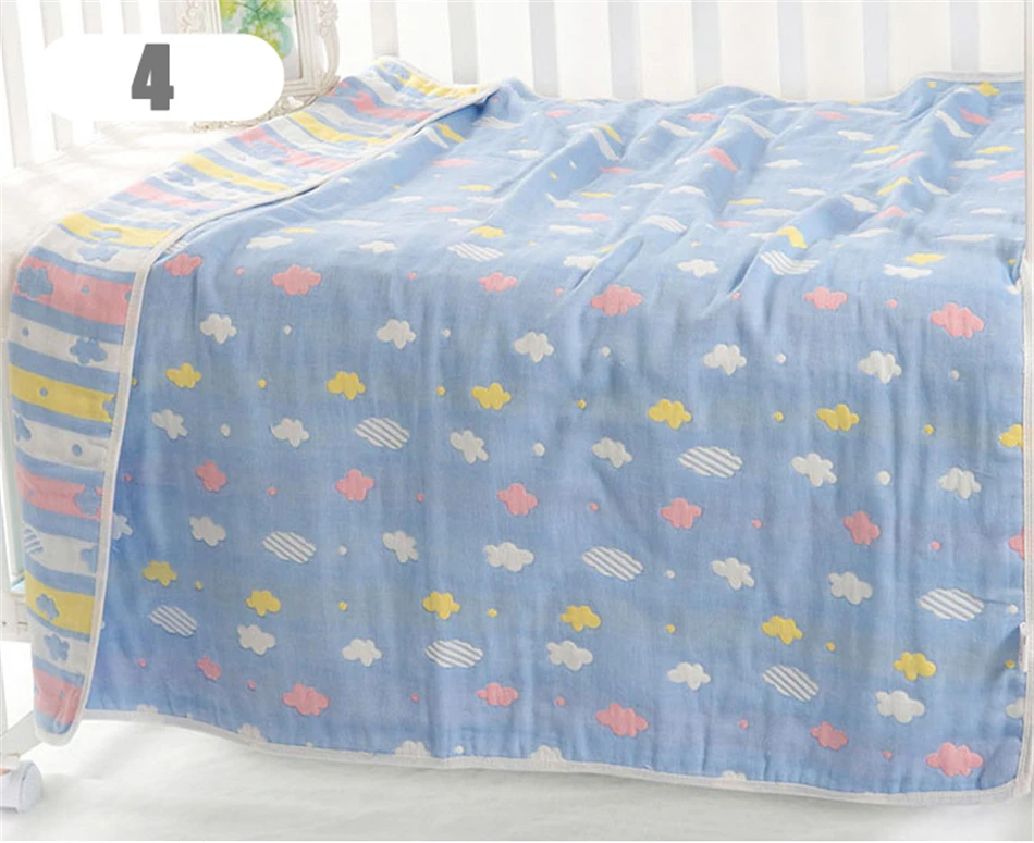 6 слоев детское одеяло для новорожденных хлопковая муслиновая пеленка Одеяло для ребенка пеленать Обёрточная бумага муслин квадратами трикотажная ванна для девочки, мальчика, ребёнка Стёганое одеяло