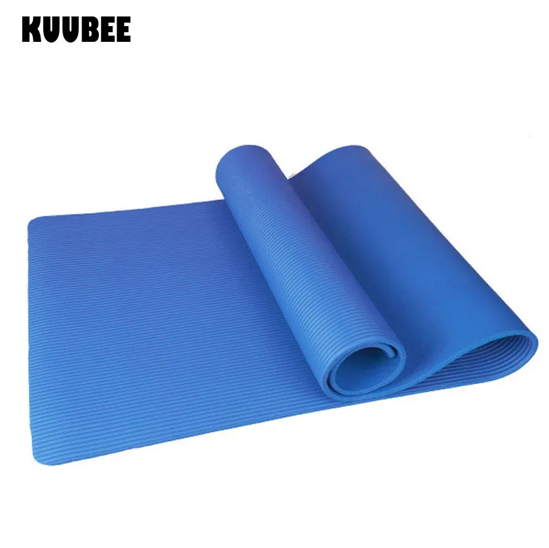 KUUBEE10MM NBR коврик для йоги, Тренировочный Коврик, толстый нескользящий складной коврик для спортзала фитнеса, пилатеса, противоскользящий напольный игровой коврик
