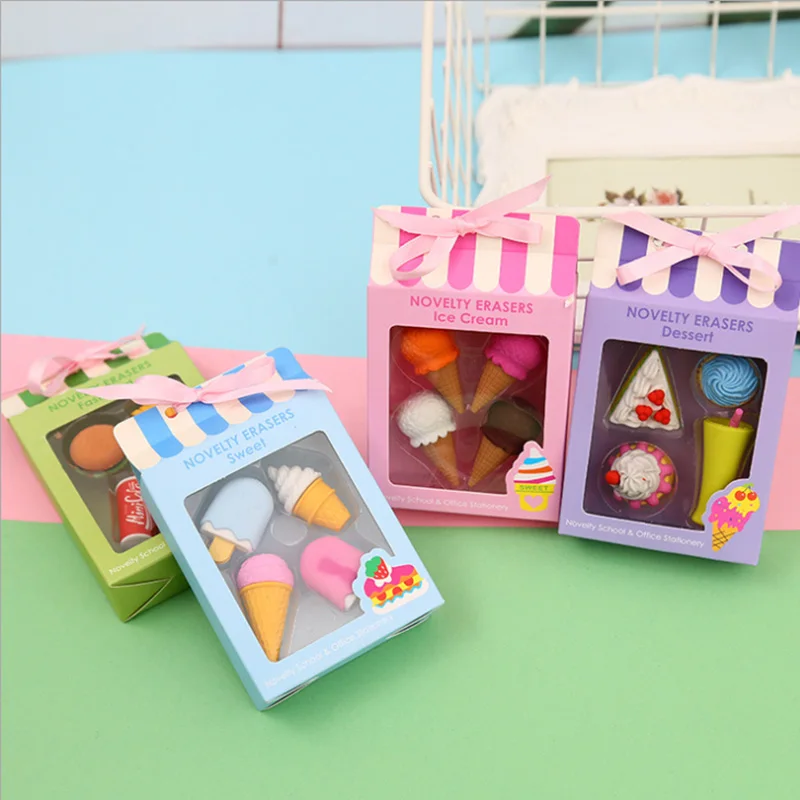 

Creative ice cream cake eraser gift box for children's day