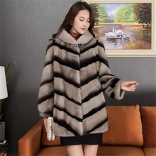 Осеннее и зимнее Модное Новое замшевое Норковое Пальто, стеганое пальто из искусственной замши, норковая Длинная женская одежда с капюшоном H00572