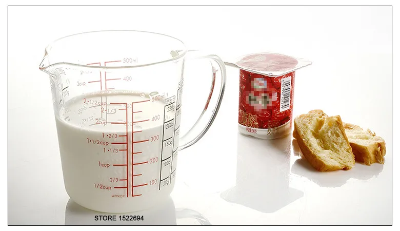 Премиум 500 мл стеклянная мерная чашка прозрачная ореховая молочная чашка с измерениями модный дизайн