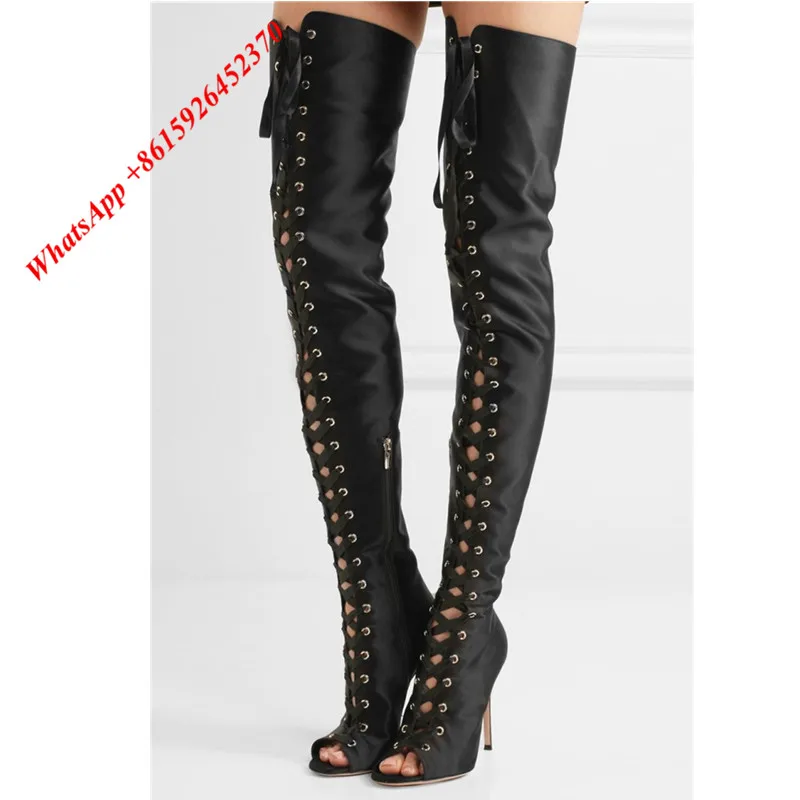 gladiator thigh high heels black satins thigh high boots lace up gladiator knee high gladiator thigh high heels black satins thigh high boots lace up gladiator knee high