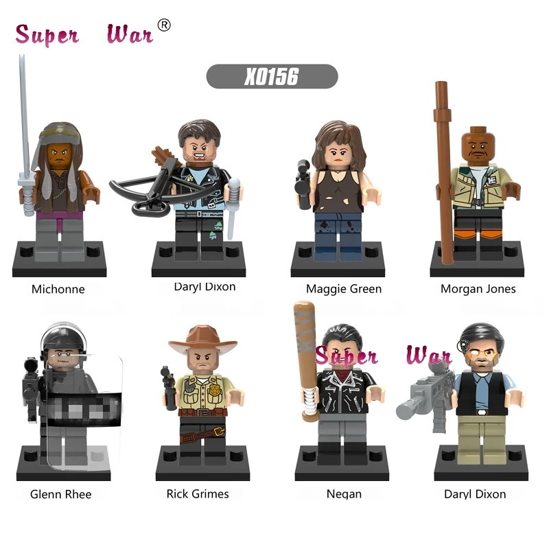 

50pcs The Horror Theme Movie Hockey Guy Hockey Mask The Walking Dead Jason Scream Killer building block for children toys
