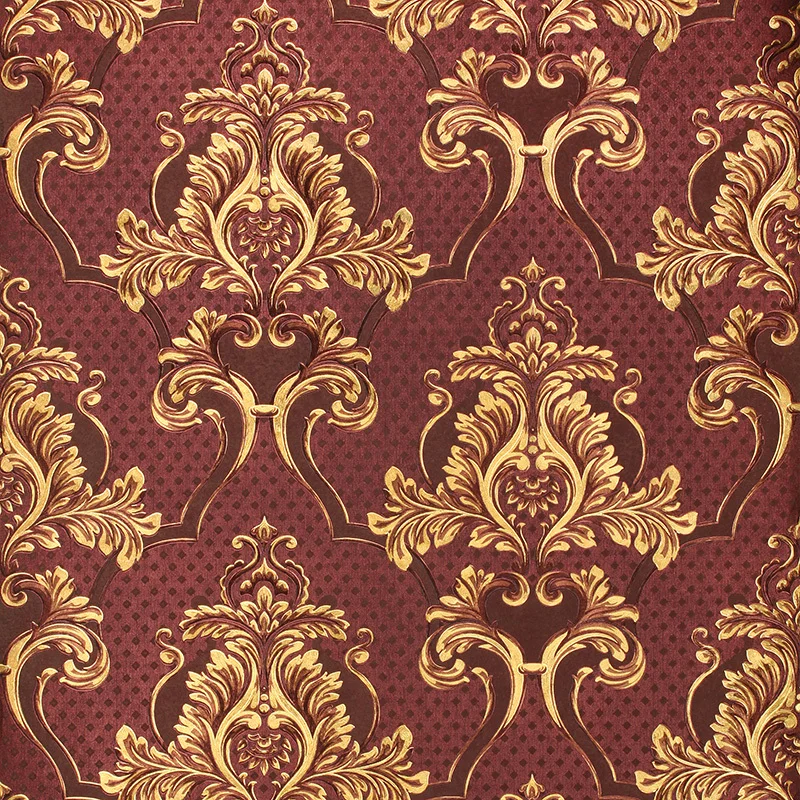 European Luxury Gold Floral Wallpaper 3D Damascus Background Wallpaper
