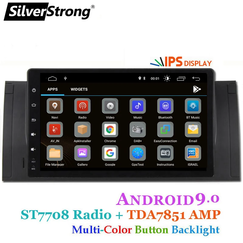 Cheap SilverStrong Android9.0 Car 2DIN GPS Radio tape recorder stereo For BMW E53 E39 X5 Stereo navigation 3