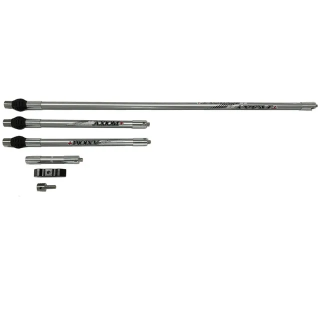 MILAEM Tir à L'arc Stabilisateur Arc Barre D'équilibre 24" 27" 30" 33" Barre Principale Stabilisateur En Fibre De Carbone Amortisseur Pour Arc à Poulies Arc Classique (Argent, 24