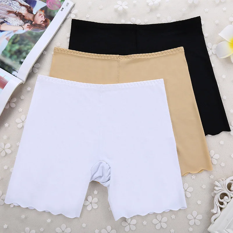 

Fashion Summer Women Safety Shorts Solid Color Traceless Anti Exposure Ladies Girls Casual Seamless Boxer Shorts AIC88