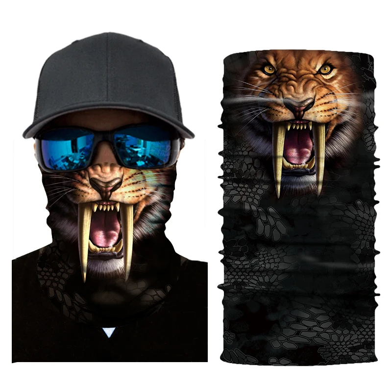 

3D Cat Dog Seamless Magic Cycling Mask Neck Warmer Face Shield Tube Balaclava Fishing Ski Biker Bandana Headband Scarf Men Women