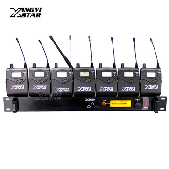 شراءسماعات أذن لاسلكية UHF للمراقبة الاحترافية SR2000 مزودة بنظام مراقبة المسرح وجهاز إرسال واحد مع 7 أجهزة استقبال في سماعات الأذن