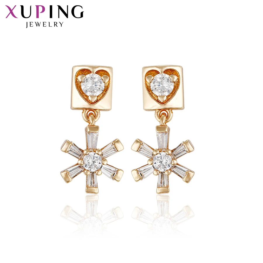 Xuping модные серьги, дизайн, позолоченные синтетические кубические циркония, ювелирные изделия, рождественский подарок, S55.4-93052