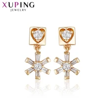 Xuping модные серьги, дизайн, позолоченные синтетические кубические циркония, ювелирные изделия, рождественский подарок, S55.4-93052